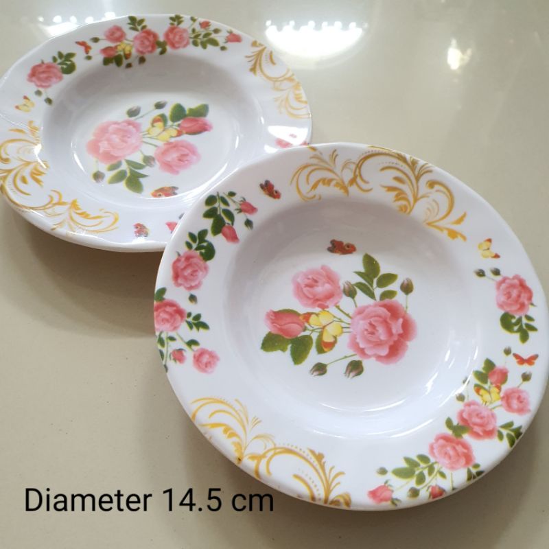 Piring Cekung KECIL Melamine MOTIF BUNGA 6 INCH TERMURAH