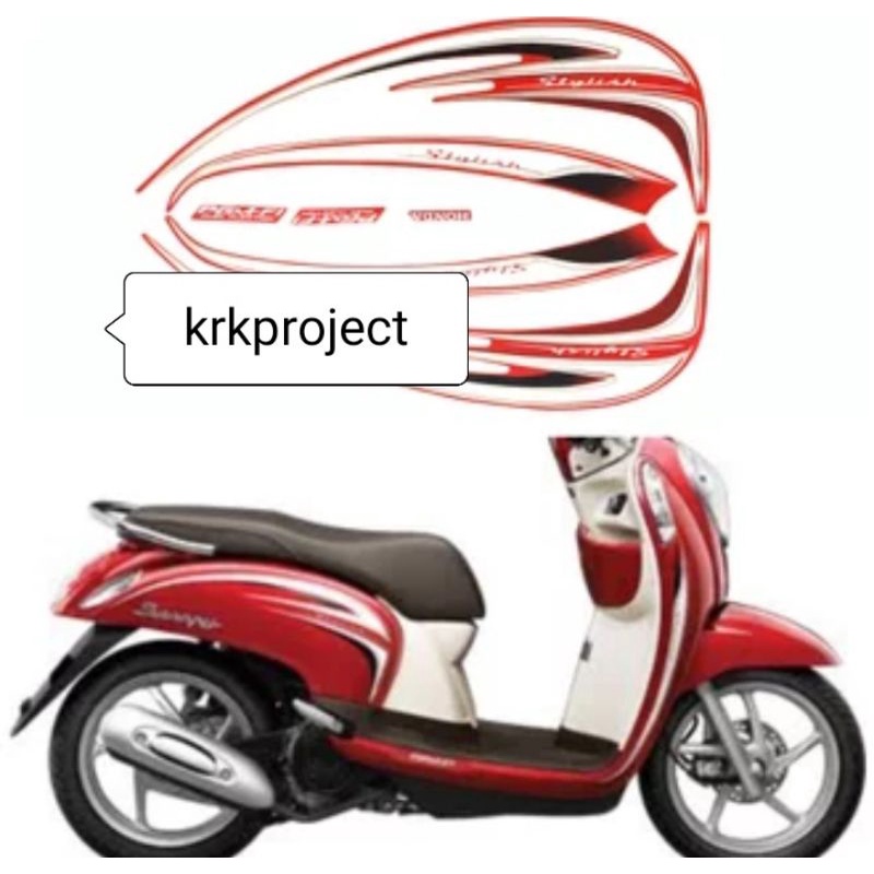striping stiker lis honda scoopy 2014