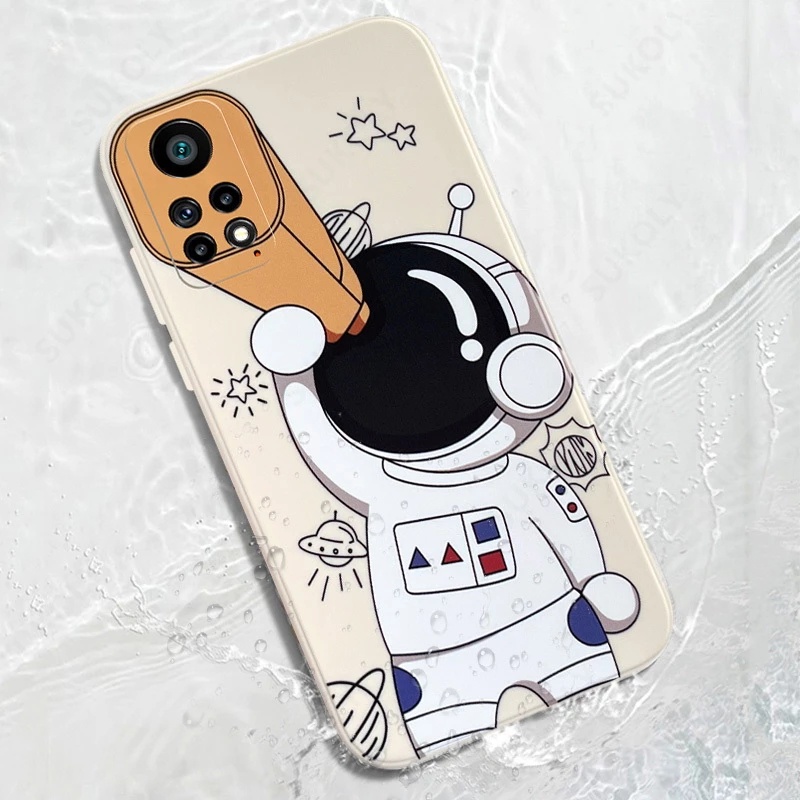 Case Kotak Teleskop Astronot Anti Jatuh Untuk Xiaomi 11 Poco X3 NFC X3 Pro Poco M3 M2 Redmi Note 7 Pro Note 8 Pro Note 9 Pro Note 10 Pro Note 11 Pro Redmi 8 9 10 9A 9T 9T