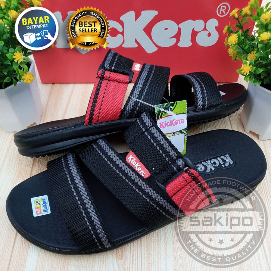 PROMO 8.8 KEMERDEKAAN SALE !! SANDAL PRIA DEWASA KICKERS SLOP BISBAN RING HITAM / SANDAL DALAM RUMAH RINGAN NYAMAN DIPAKAI / SAKIPO