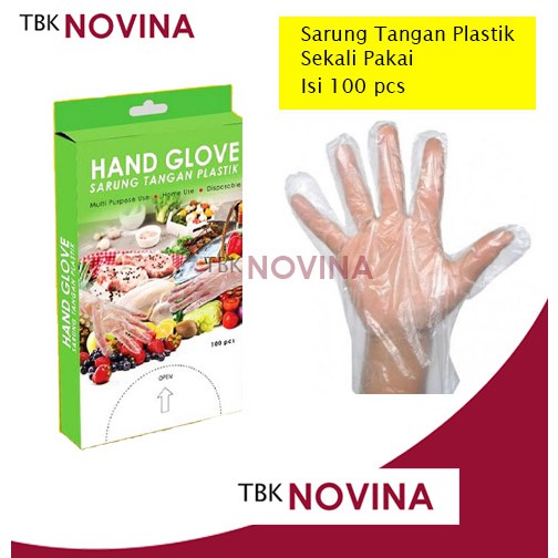 [100pcs] Sarung Tangan Plastik Sekali Pakai