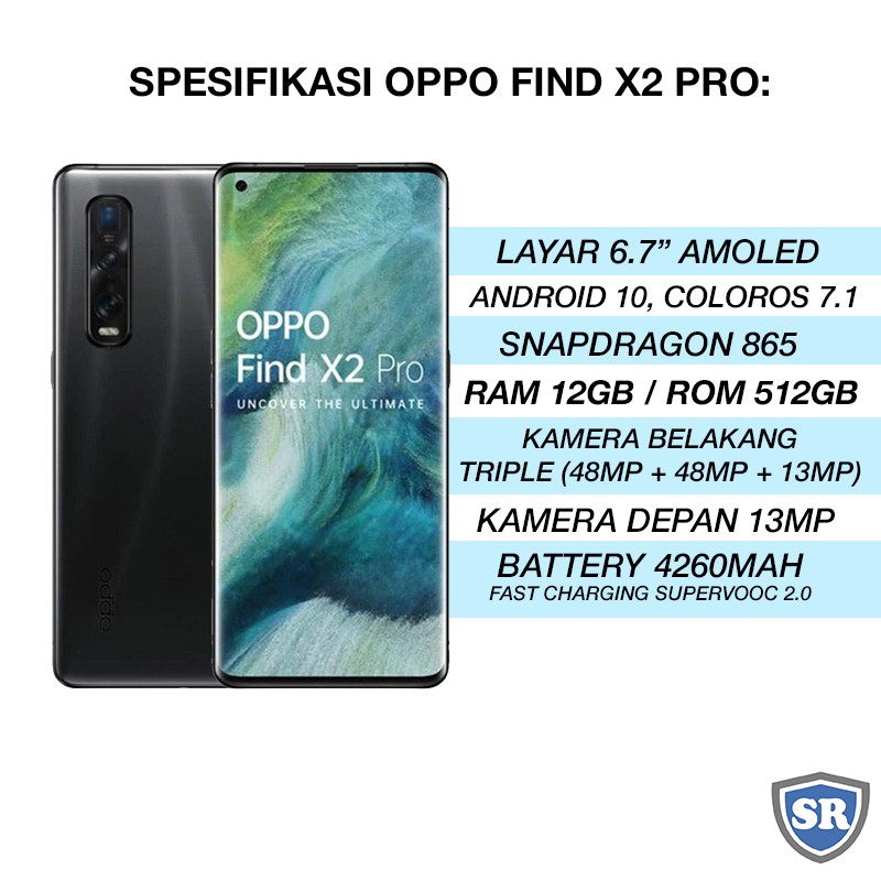 Second Oppo Find X2 Pro 12/512 Black - Mulus Seperti Baru - Masih Garansi
