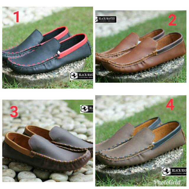 SEPATU SANTAI KULIT KEKINIAN BLACKMASTER MOCCASIN