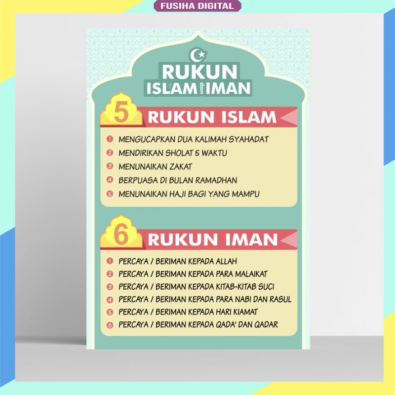 Jual POSTER RUKUN ISLAM & IMAN | Shopee Indonesia