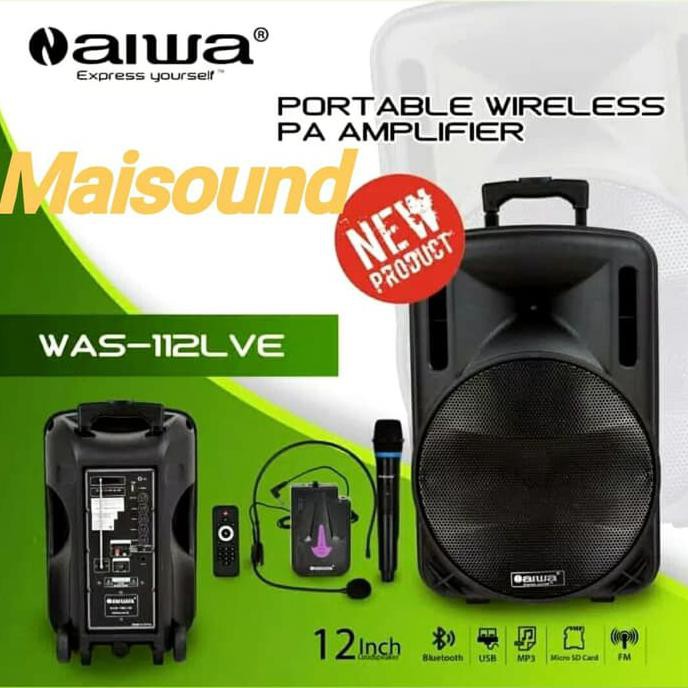 Speaker Meeting Portable Aiwa 12 Inch isi WAS-112Lve 112lve 112 lve