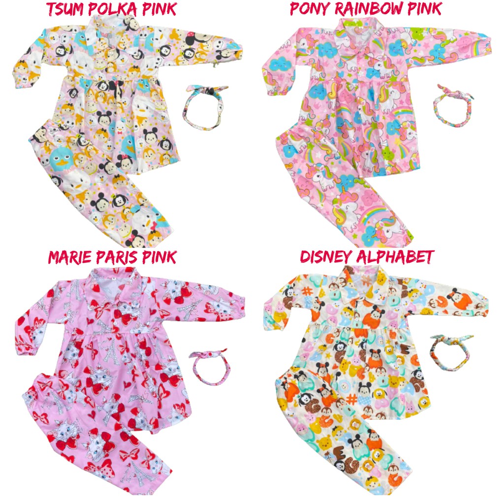 SETELAN TUNIK ANAK PEREMPUAN / DRESS ANAK PANJANG FREE BANDANA