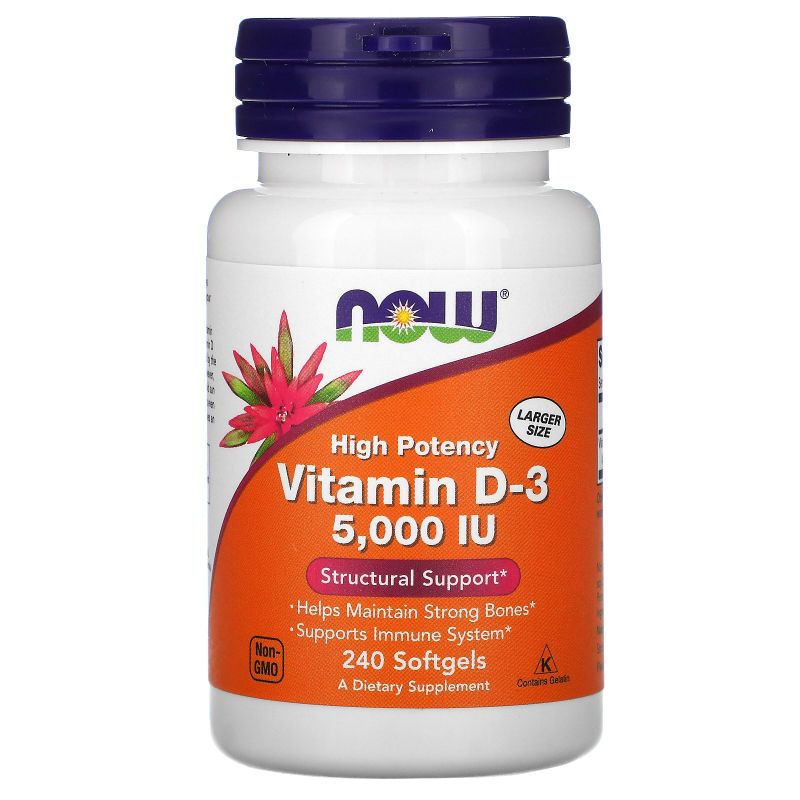 Now Vitamin D3 5,000 IU 240 softgels Vitamin D3 5000 IU Vit D3 5,000 IU Vit D3 5000 IU ORI USA