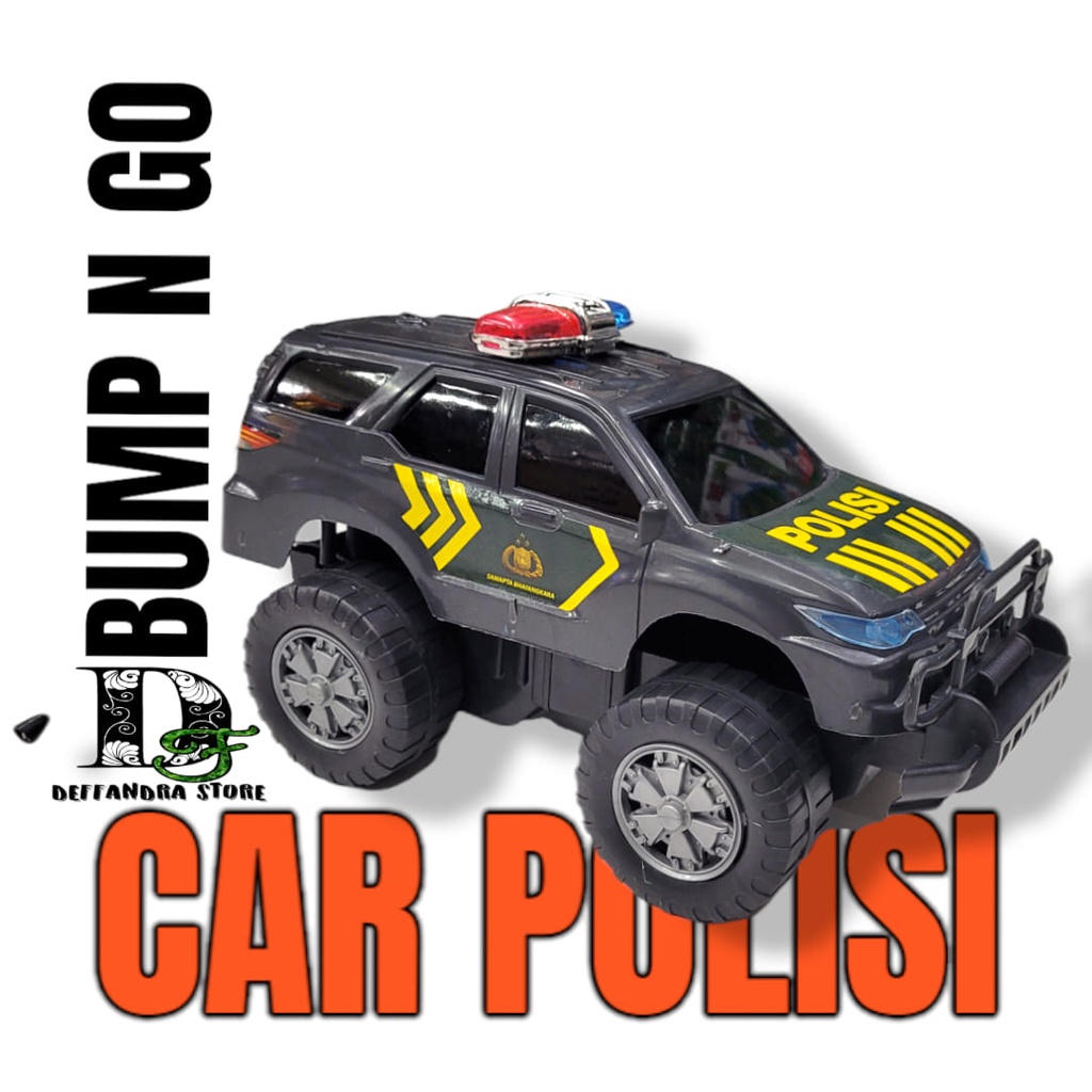 Mainan Anak Mobil Polisi Jeep Police Tarikan - Mobil Polisi Tarik Bunyi - Mainan Anak Cowok Mobil-mo