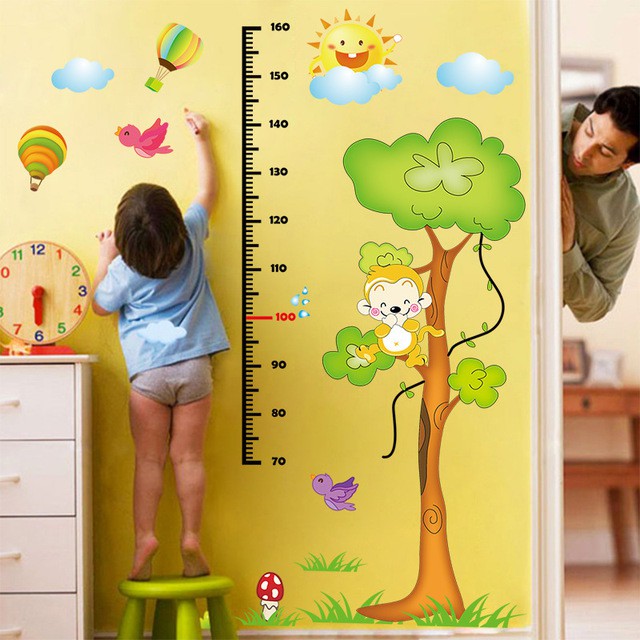 Reliza Wall Sticker Pengukur Tinggi Badan Pohon Animal Awan Grow Up Stiker Dinding LDR8201