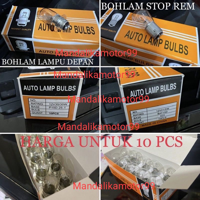 Bohlam Lampu Depan Standar dan lampu stop belakang standar