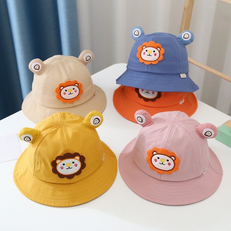 Topi bayi bucket hat baby singa lion bordir