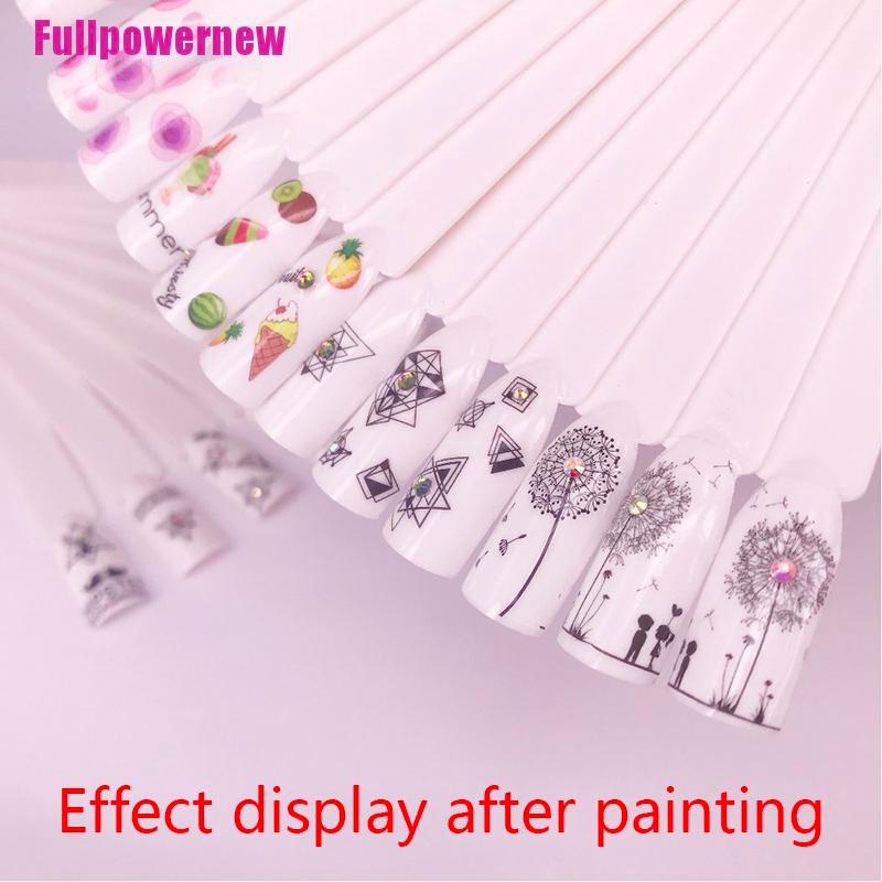 (Full) 50pcs / Set Kuku Palsu Bentuk Kipas Untuk Display / Latihan Nail Art Diy