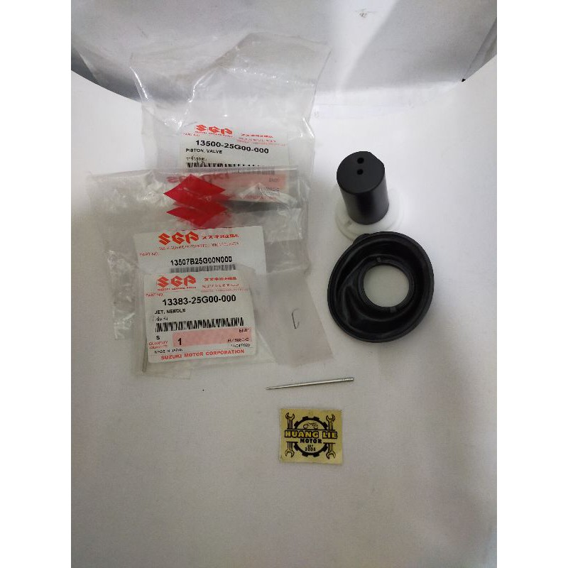 vakum karbulator set satria fu piston +karet+jarum original