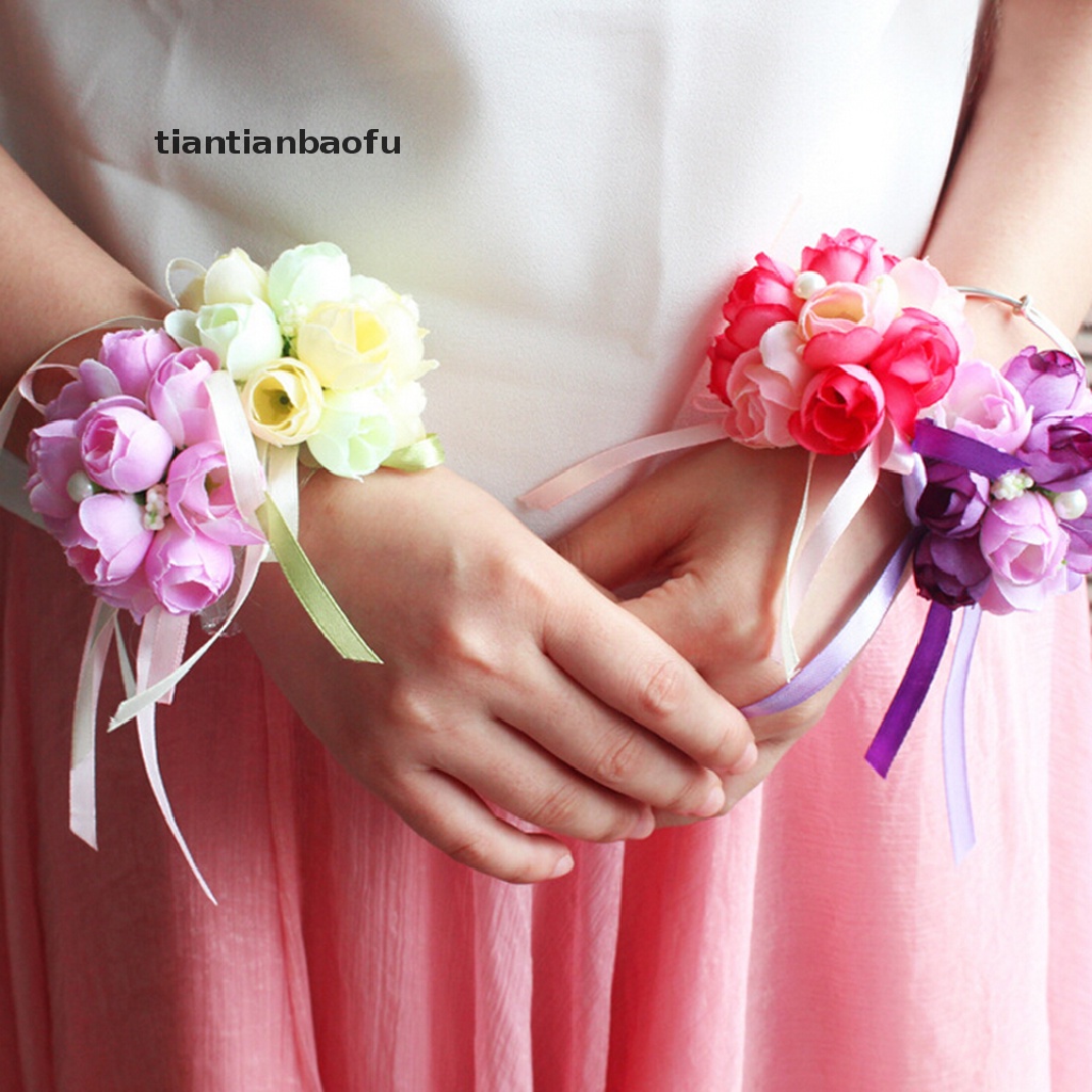 Gelang Bunga Korsase Pergelangan Tangan Untuk Pengiring Pengantin