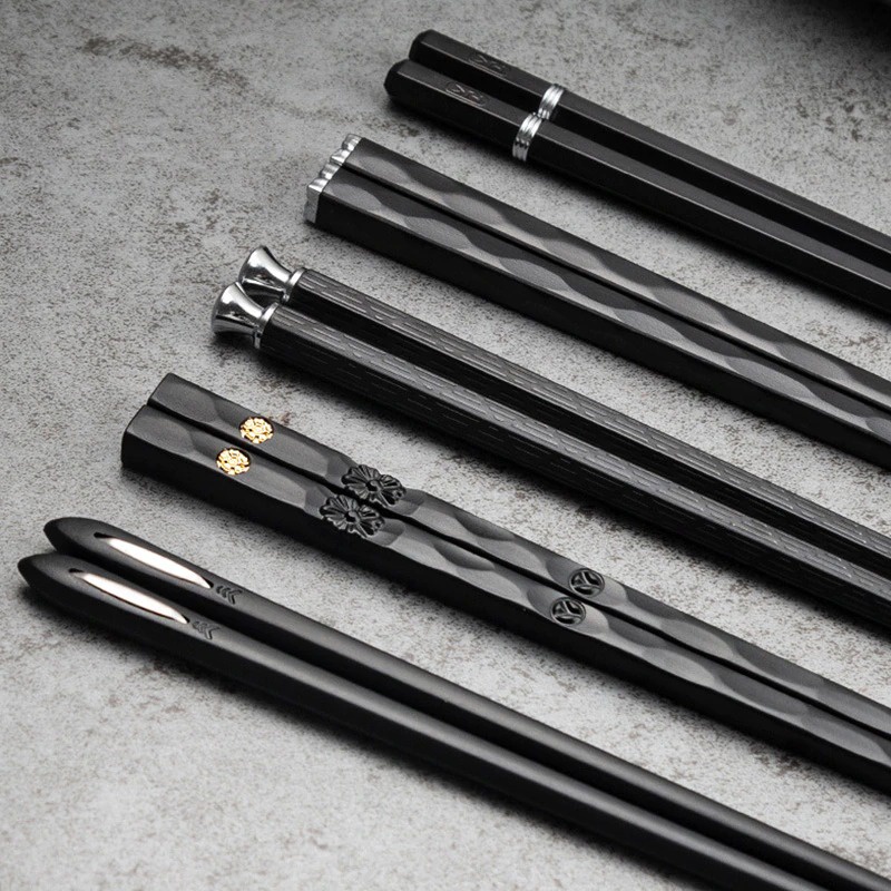 Sumpit Makan Japanese Style Set 5 Pasang Bahan Metal / Alat Makan Sumpit Model Jepang