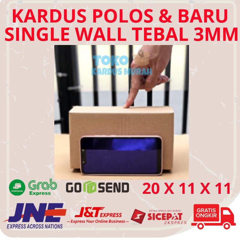 

Kardus Box Karton Polos Baru Packing Kotak Dus Bok Tebal 3mm Single Wall Harga 1 Lembar 20 x 11 x 11