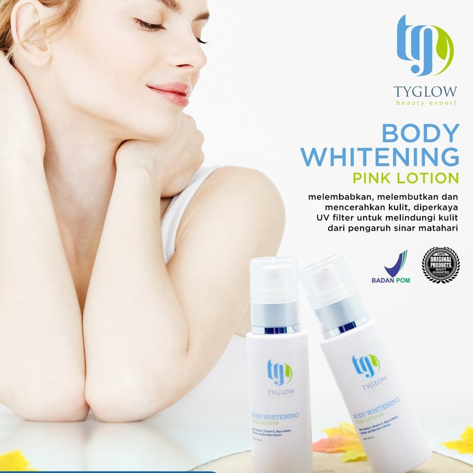 TyGlow Body Whitening pink lotion / lotion pemutih badan +vitamin BPOM