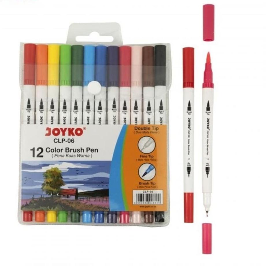 

(MENARIK!!) [DAVIS]Joyko Color Brush Pen double tip Set (12-warna) CLP-06