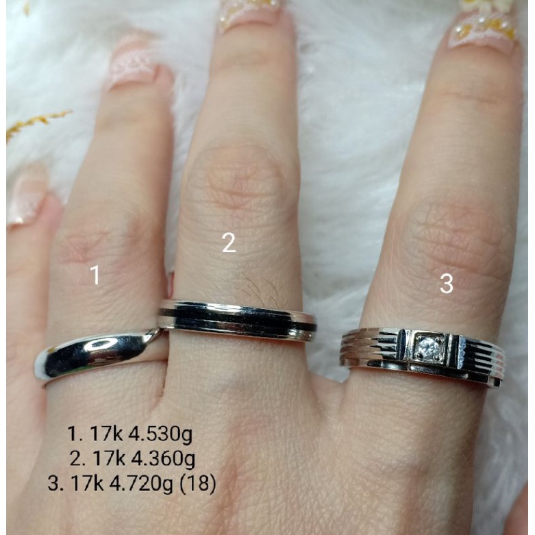 cincin emas Putih asli kadar 750