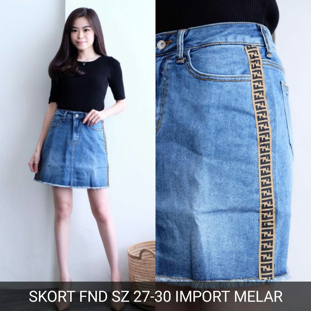 ROK JEANS WANITA  FND LIS SKORT