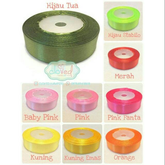 

Pita satin polos 3/4 inch per roll