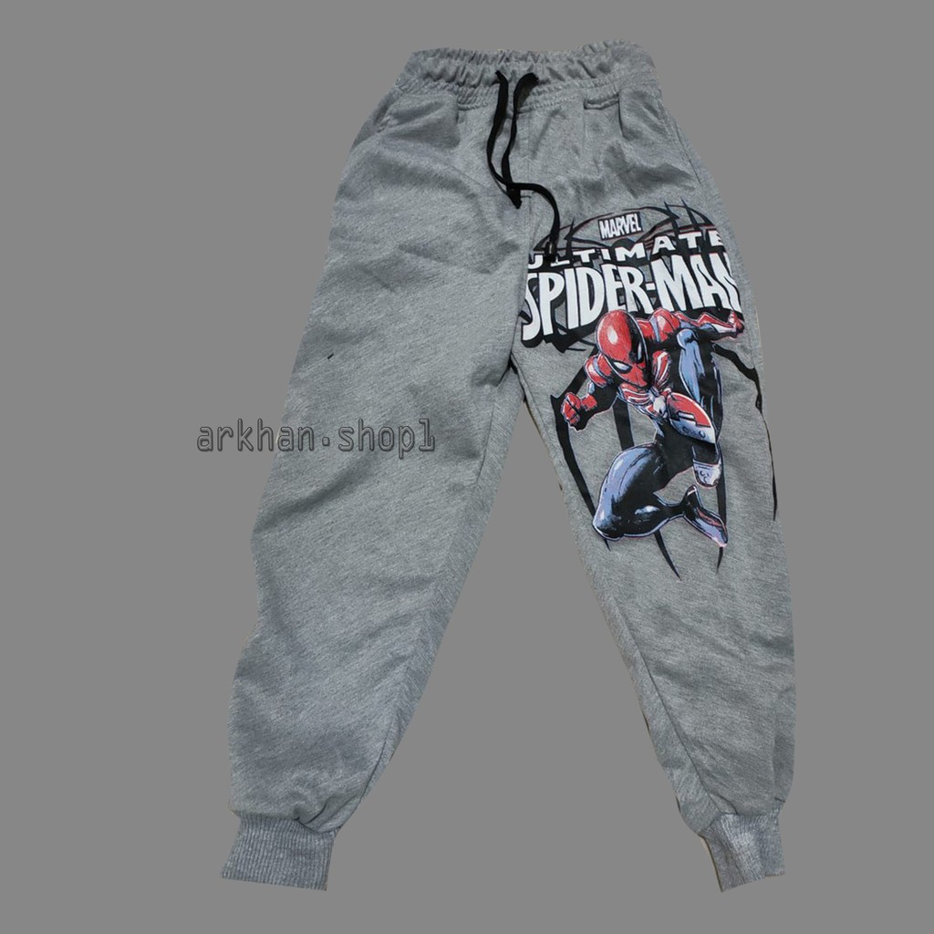 CELANA ANAK LAKILAKI  PANJANG HARIAN MOTIF SPIDERMAN MODEL JOGGER TRENING TRAINING OLAHRAGA RUNNING