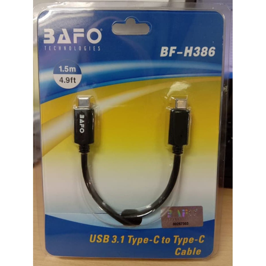 BAFO BF-H386 USB3.1 TYPE C TO TYPE C CABLE 1.5M