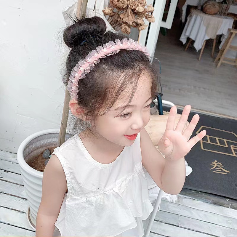 （Hello Girl)B18 Bando Anak Renda Mutiara Gaya Korea Import