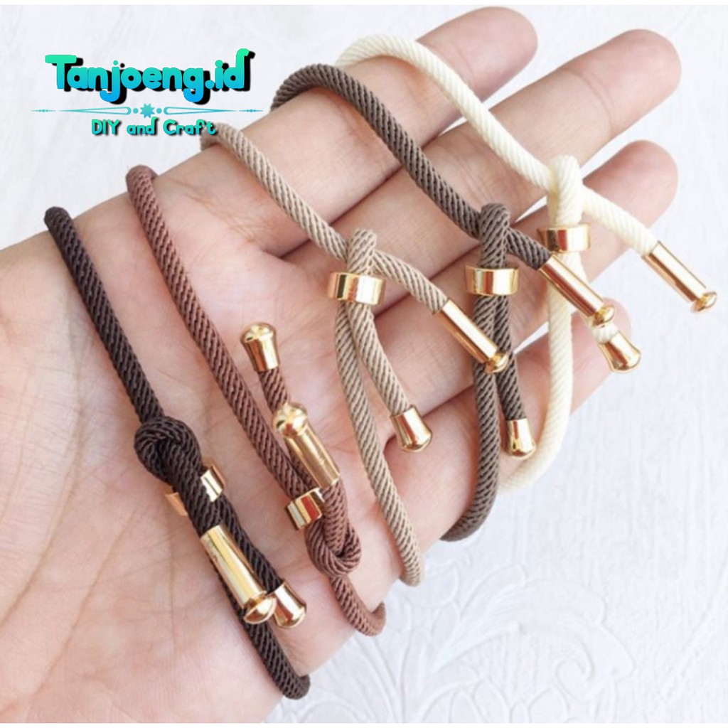 Gelang Tali Serut Polos Untuk Charm Liontin Huruf Emas