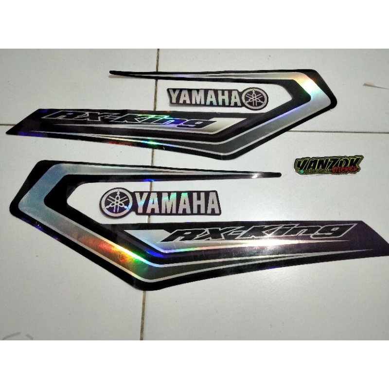 striping stiker RX king custom hologram versi 1-Ungu tangki only