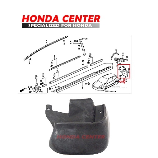 mudguard karpet roda karet lumpur civic genio estilo 1992 1993 1994 1995