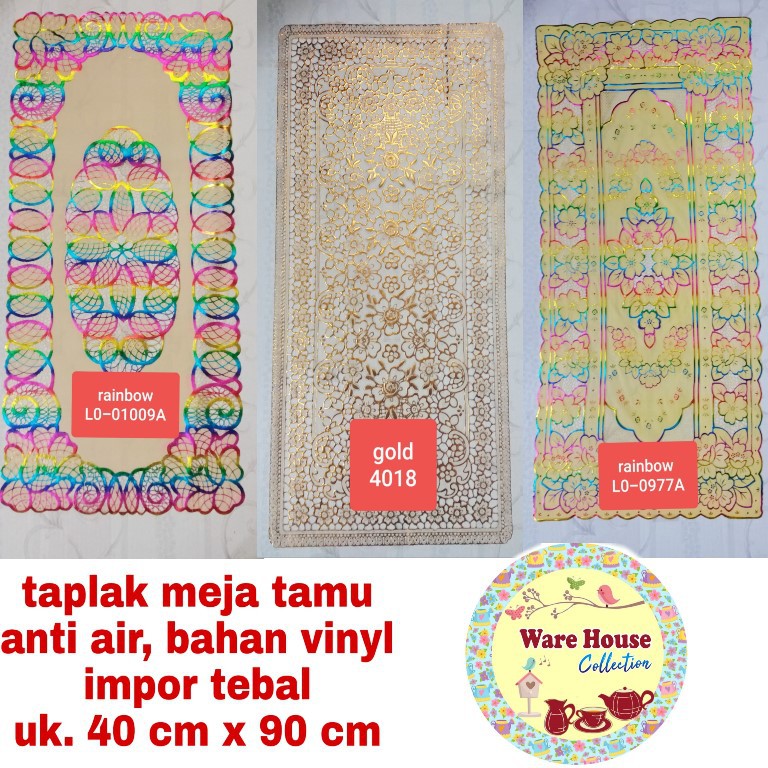 Taplak Meja Tamu Plastik Anti Air,bahan Vinyl Persegi/oval/bulat