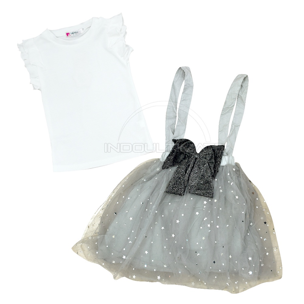 DRI-101 Setelan Baju Rok Tile Import Premium Anak Bayi Balita Dress Bayi Perempuan Overall Gaun Dress Tutu Import Sparkle Kaos Bayi Cewek Pakaian Anak Bayi Balita