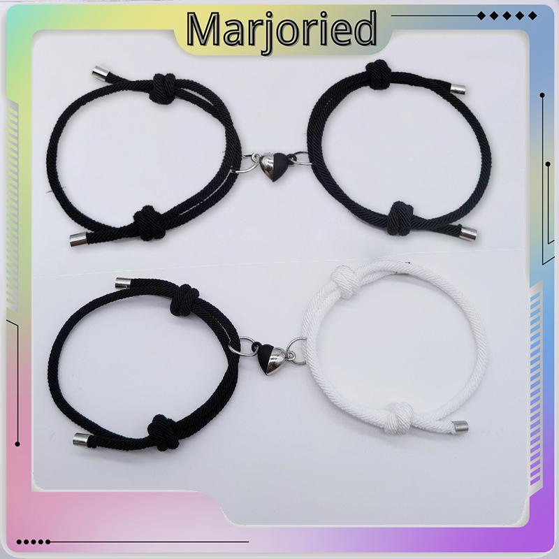 2 Pcs Pasangan Gelang Magnet Adjustable Pesona Gelang Cinta Aksesoris Fashion Hadiah-MJD