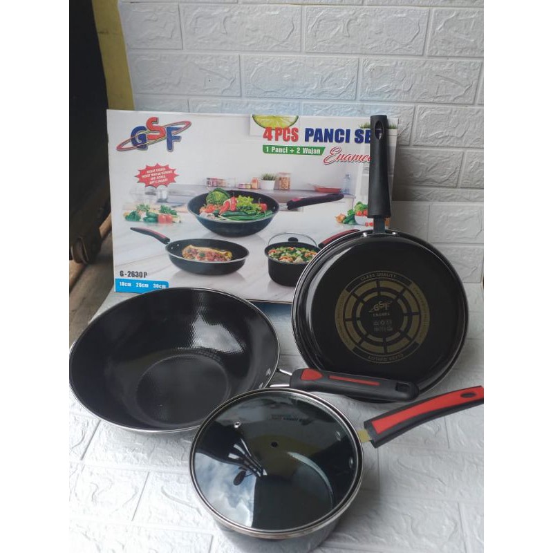 PROMO Panci Set GSF / AXLO / Enamel/ panci anti lengket/ anti gores