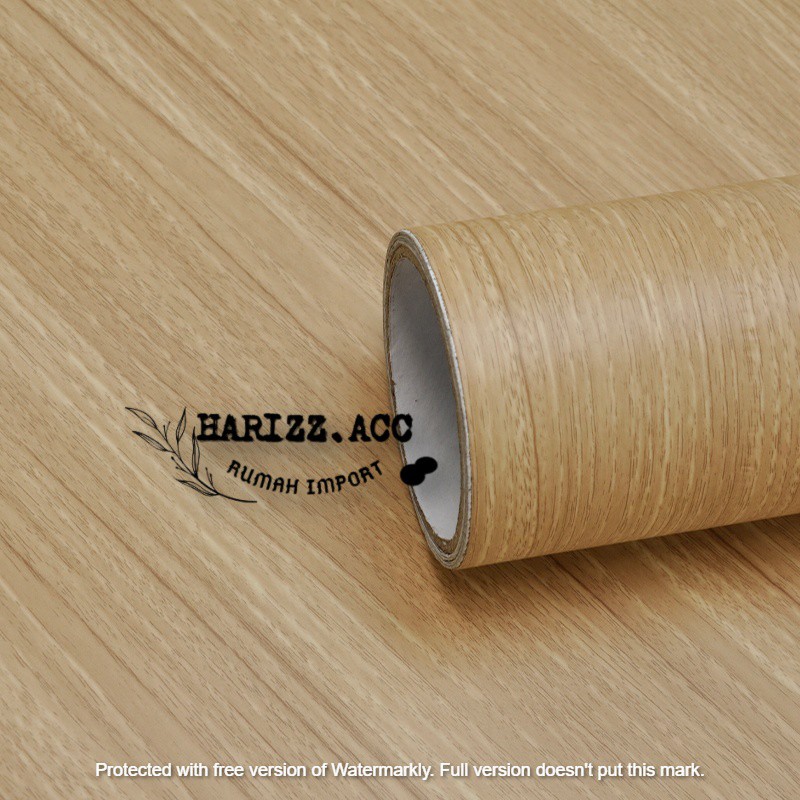 WALLPAPER STIKER DINDING KAYU KUNING MUDA BERSERAT