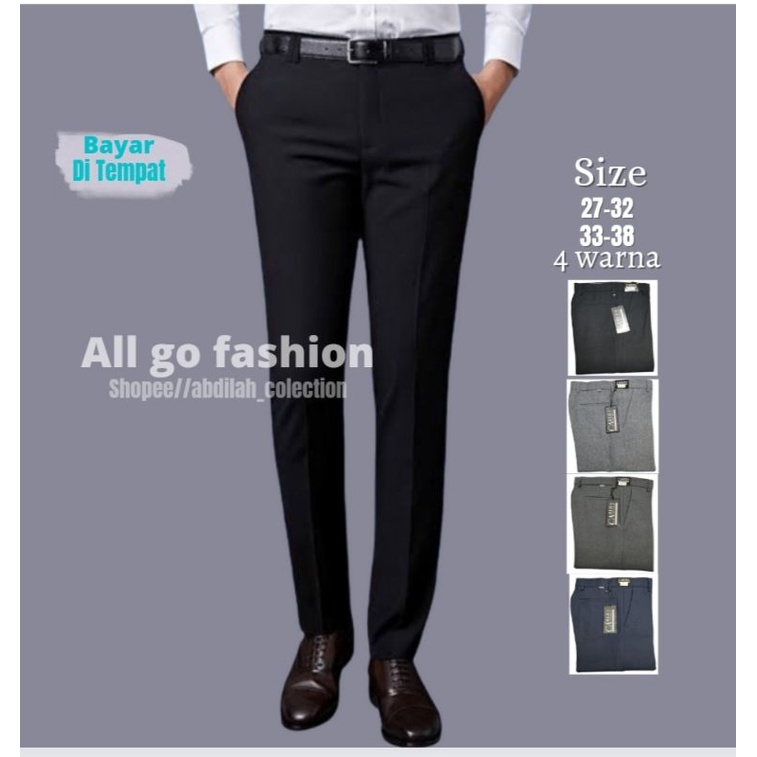 CELANA BAHAN SLIMFIT | CELANA KANTOR | FORMAL | KERJA | DASAR PRIA