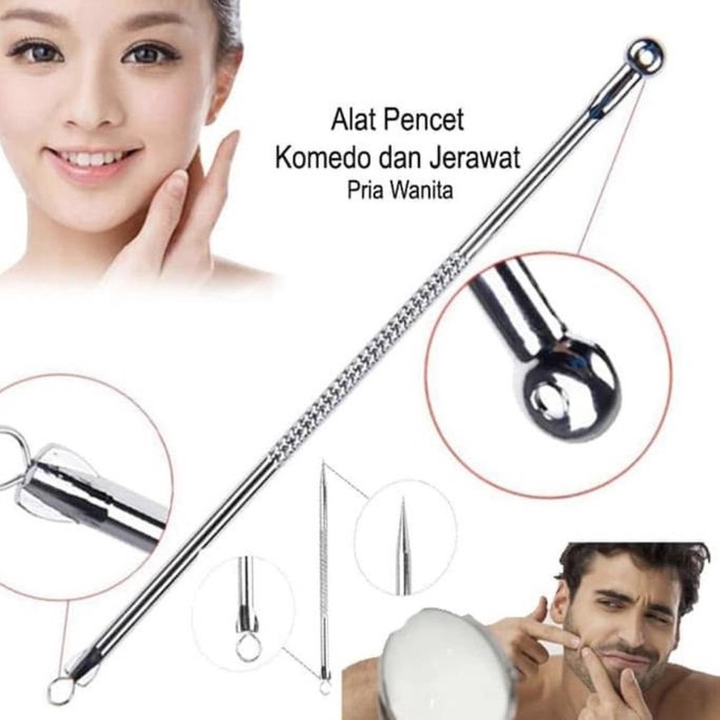 Alat Pencetan Jerawat Pinset Pembersih Komedo Set Isi 2 Pcs