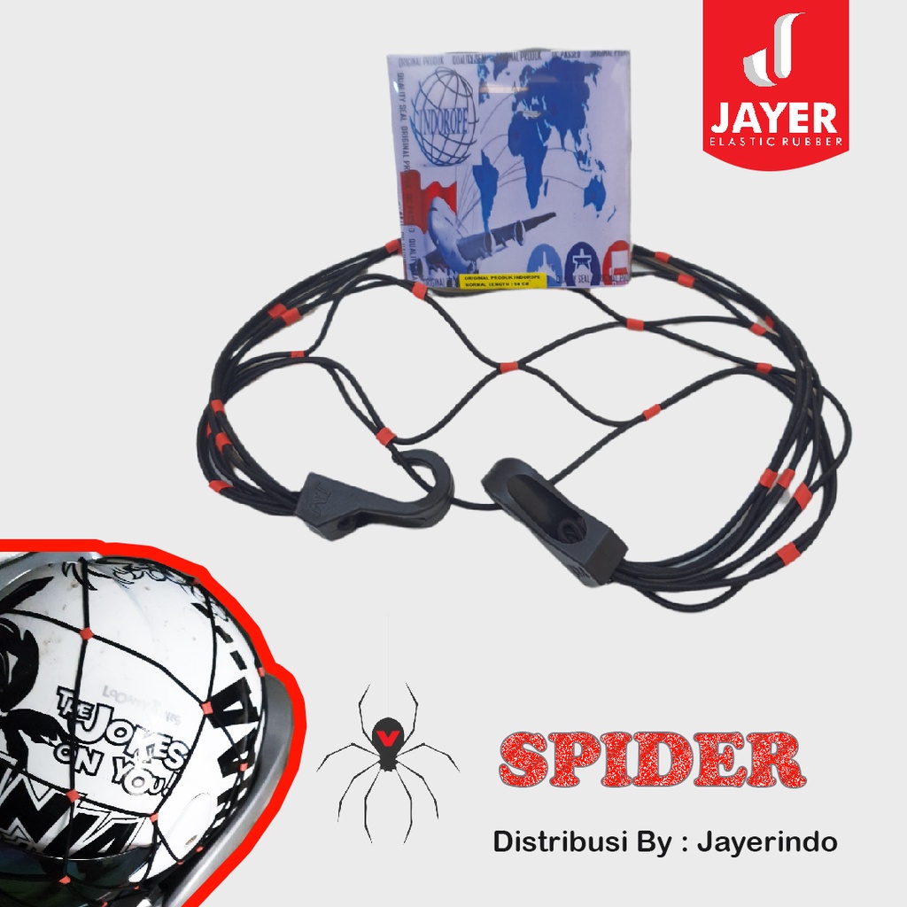 Jaring jok motor / Jaring Helem motor / Tali jaring Helm Motor  SPIDER ( 58cm )