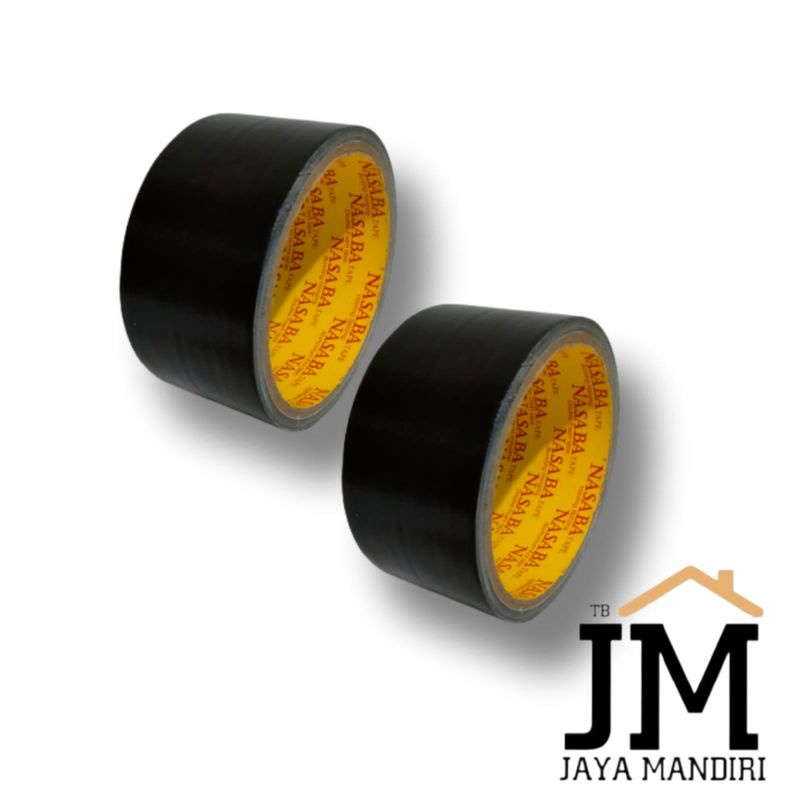 Lakban Kain Hitam 2inch Besar / Cloth Tape Hitam 48mm x 10m Faster