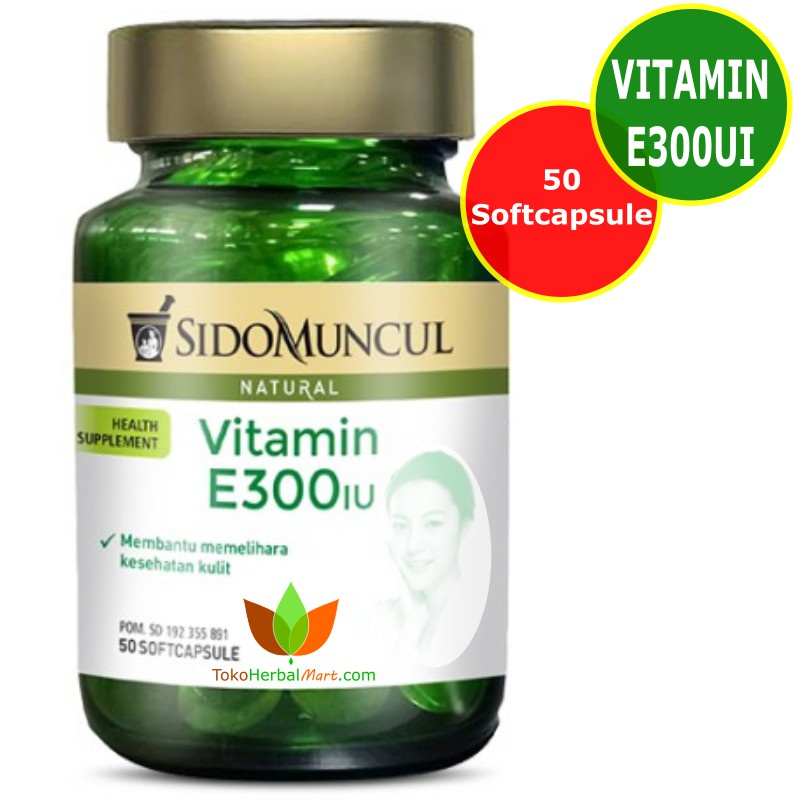 Jual VITAMIN E 300 IU SIDOMUNCUL 50 KAPSUL SOFTCAPSULE, VIT E300IU SIDO