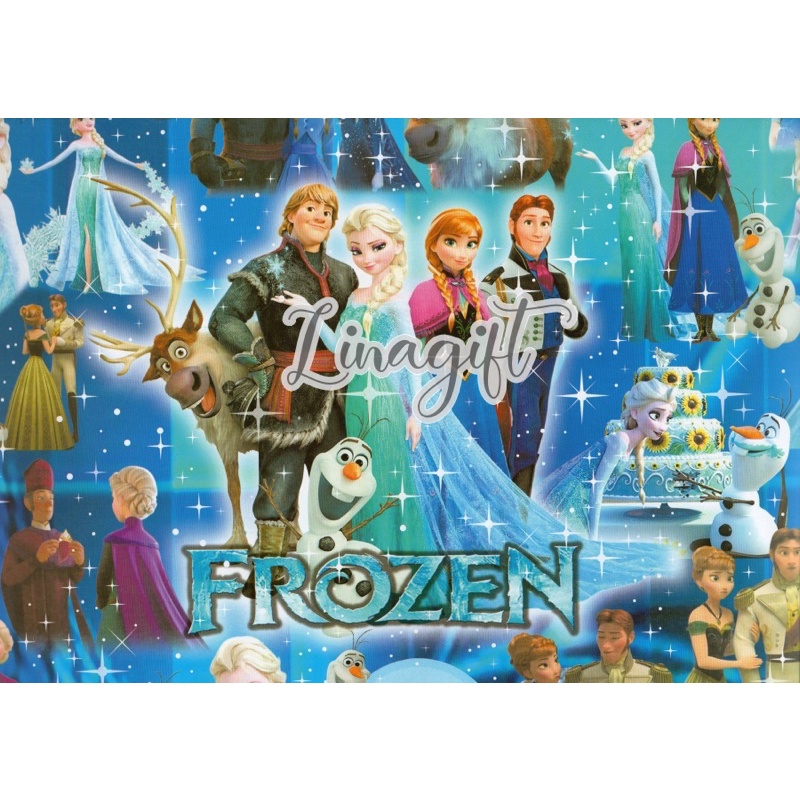 ( 5 Lembar ) SR PRINCESS - KERTAS KADO GLOSY - GIFT WRAP PAPER FROZEN SOFIA THE FIRST ANNA ELSA