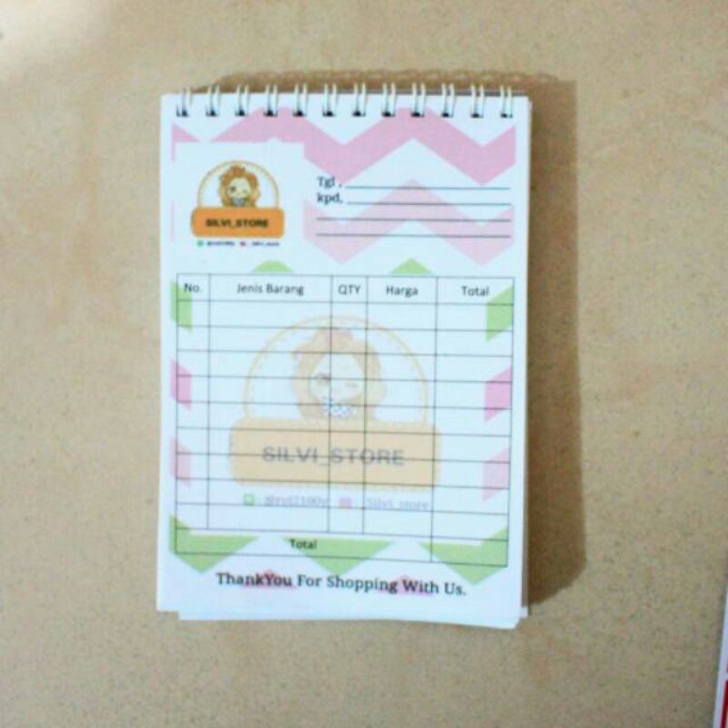 

Cetak Nota 1/8 folio full collor