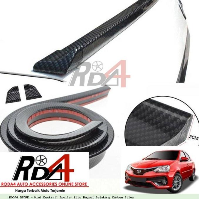 Mini Ducktail Spoiler Lips Bagasi Belakang Carbon Etios rod4 Ayo Beli