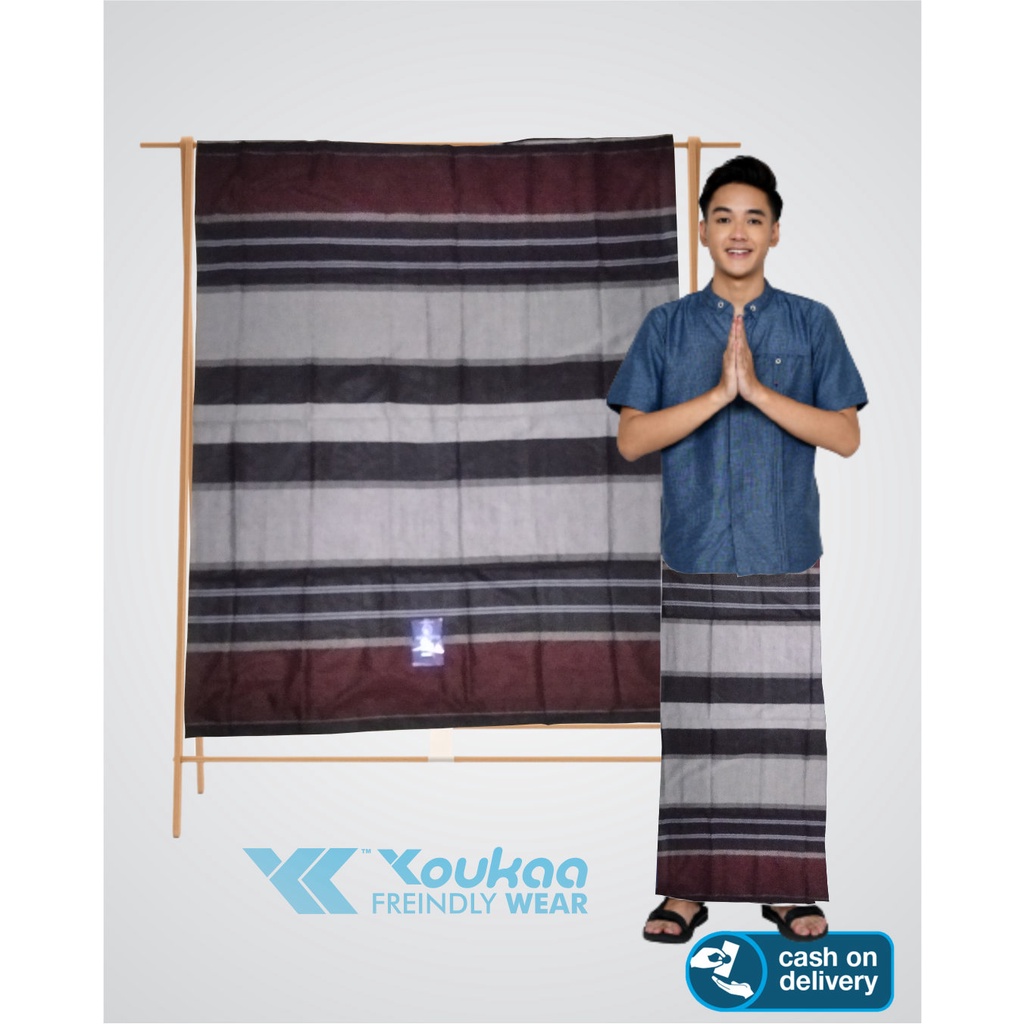 Sarung Sholat Pria Dewasa Motif Tenun Garis Salur Youkaa