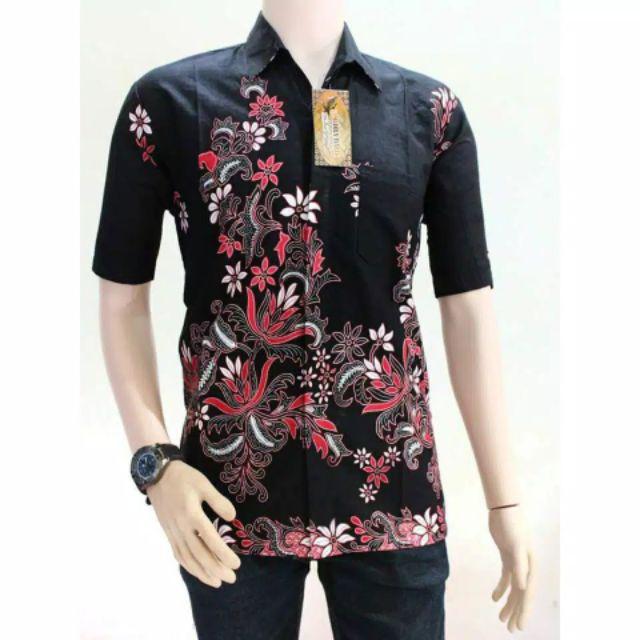 Cahaya Batik Hrb026 Kenongo Kemeja Tosca Pendek Pekalongan Padi M L Xl Sogan Tulis Kemeja Batik