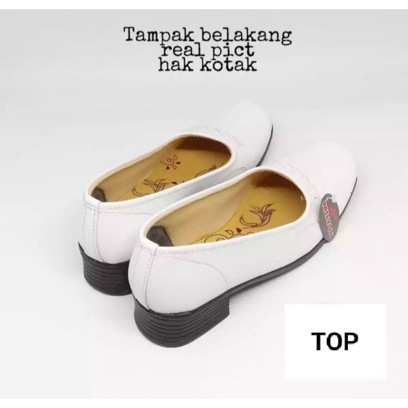 Sepatu Pantofel Wanita Format/ Sepatu Perawat dan Guru Hitam/putih MILTON