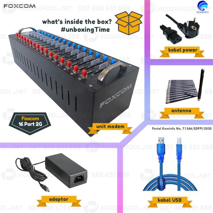 Modem Pool Foxcom 16 Port 2G Alat Dial Ussd Massal Support Smart Act