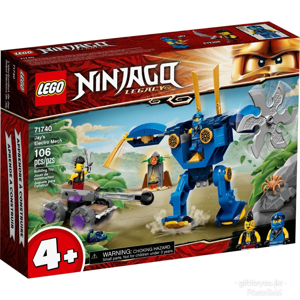Lego Ninjago 71740 Jay's Electro Mech Mainan Bricks Robot Figure Anak Kid Toy Original