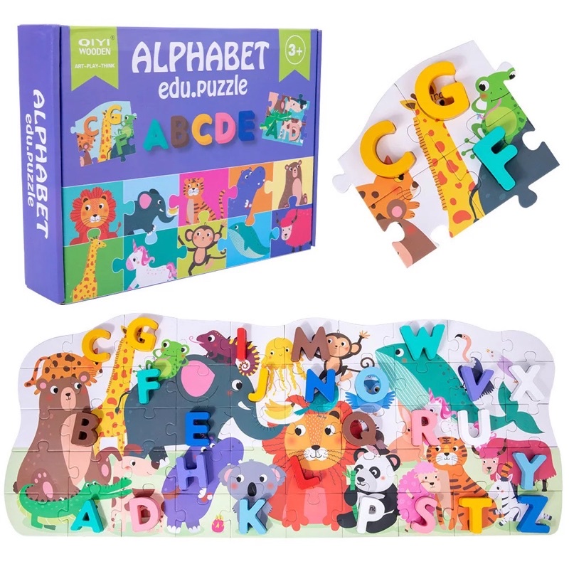 puzzle qiyi / wooden puzzle alphabet numbers 3d / puzzle abc / letter pairing / matching puzzle